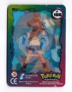 MAY Action Card #106 Pokemon Advanced 2004 Panini Lenticular (HP) - Image 2
