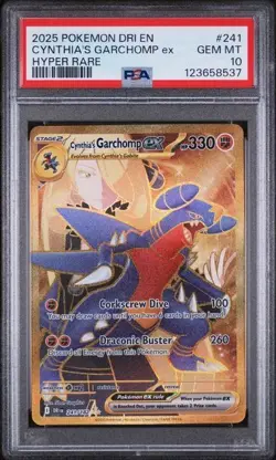 Pokemon PSA 10 Destined Rivals Cynthia's Garchomp ex Gold #241 - Image 1
