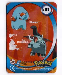 PHANPY DONPHAN Action Card #61 Pokemon Advanced Lenticular 2004 Panini (HP) - Image 2