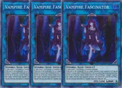 Yugioh - Vampire Fascinator x 3 - 1st Edition Super Rare NM - Free Holo Card - Image 1