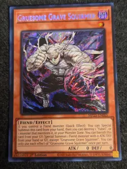 Yugioh Gruesome Grave Squirmer MP25-EN065 2025 1st Ed Prismatic Secret Rare NM - Image 1