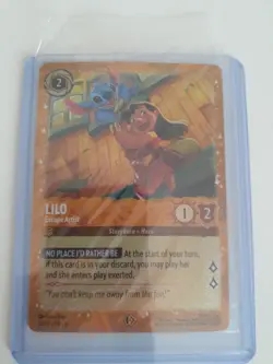 Lorcana Card LILO Escape Artist 25/P2 Azurite Sea Glitter Gold Foil Sealed Promo - Image 4