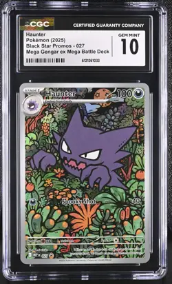 CGC 10 Haunter Pokemon (2025) Black Star Promos - 027 Mega Battle Deck - Image 1
