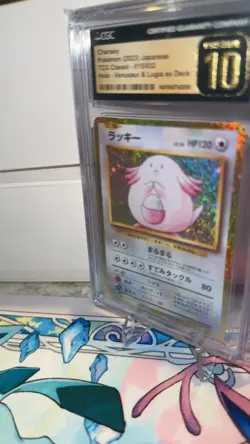 CGC PRISTINE 10 Chansey 015/032 HOLO RARE Japanese Pokemon Card! GOLD on GOLD - Image 2