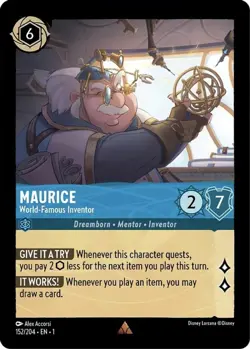 Near Mint Lorcana Maurice - 152/204 - Rare The First Chapter Disney - Image 1