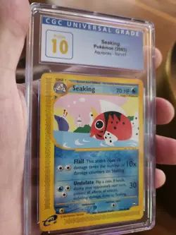 (POP 1) CGC 10 PRISTINE Seaking Aquapolis Ereader 2003 Pokemon Card 59/147 - Image 1