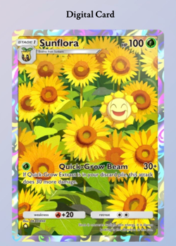 (Digital Card) Sunflora Full-Art 1⭐, Pokemon TCG Pocket, English - Image 1
