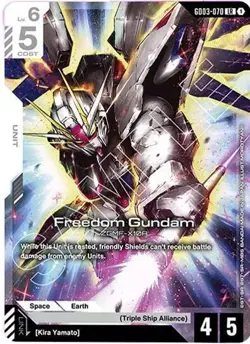 Freedom Gundam GD03-070 LR Steel Requiem Gundam Card Game - Image 1