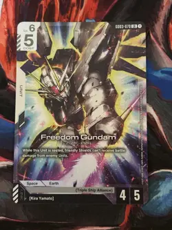 Freedom Gundam GD03-070 LR Steel Requiem Gundam Card Game - Image 4