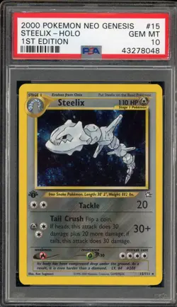Pokemon Steelix Neo Genesis 1st Edition Holo Rare #15 PSA 10 Gem Mint - Image 1