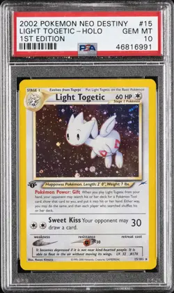 2002 POKEMON NEO DESTINY 1ST ED #15 LIGHT TOGETIC-HOLO PSA 10 - Image 1