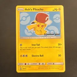 Ash's Pikachu SM113 Sun & Moon Black Star Promo Pokemon - Image 1