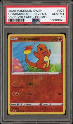 PSA 10 Charmander Reverse Cosmos Holo English 023/185 Pokemon LOW POP - Image 1