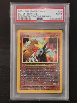 Pokemon 2001 Entei Reverse Holo Foil Movie Promo #34 Mint PSA 9 - Image 1