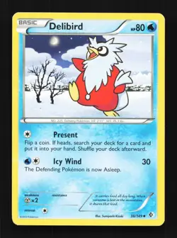 Delibird 38/149 LP Boundaries Crossed English Pokemon Card TCG - Image 1
