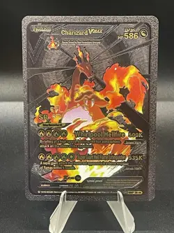 Charizard Vmax Black Foil Fan Art Vinyl Collector Pokemon Card 1/8 HP780 - Image 1