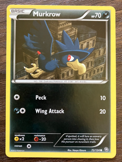 Murkrow 72/124 - 2012 Pokemon Dragons Exalted Common Card - Image 1