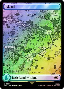 Island FOIL FULL ART - 0274 - The Lord of the Rings LTR MTG - Image 1