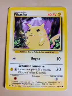 Carte Pokemon Pikachu 58/102 Set De Base Edition 2 Wizards Ed2 - Image 1