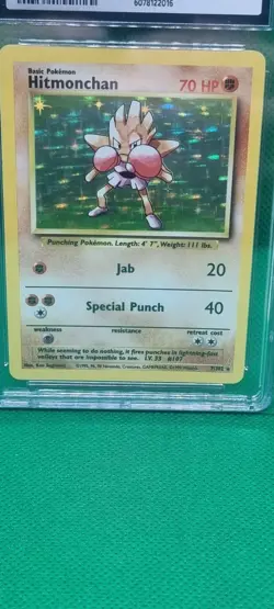 CGC 6.5 Hitmonchan 1999 Base Set 7/102 Holo Pokemon Card Wizards Of The Coast - Image 2