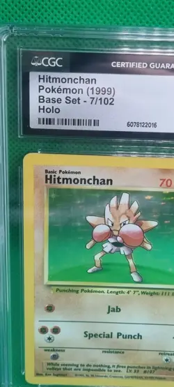 CGC 6.5 Hitmonchan 1999 Base Set 7/102 Holo Pokemon Card Wizards Of The Coast - Image 3