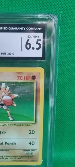 CGC 6.5 Hitmonchan 1999 Base Set 7/102 Holo Pokemon Card Wizards Of The Coast - Image 4