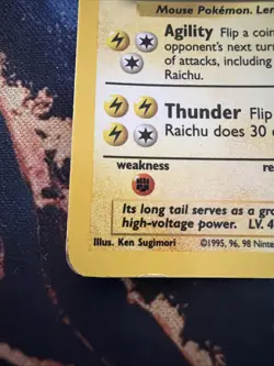Pokemon TCG Raichu Base Set Holo Card 14/102 Unlimited Rare MP - Image 3
