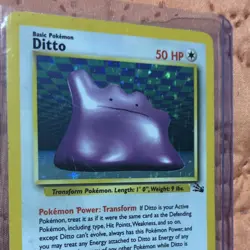 Pokemon Ditto Fossil Holo Rare Card 3/62 WOTC 1999 Basic 50HP English NM/LP - Image 2