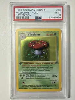 Pokemon PSA 9 1st Edition Vileplume 15/64 Jungle Holo - Image 1