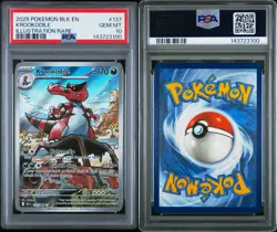 2025 POKEMON BLK EN-BLACK BOLT ILLUSTRATION RARE #137 KROOKODILE PSA 10 - Image 3
