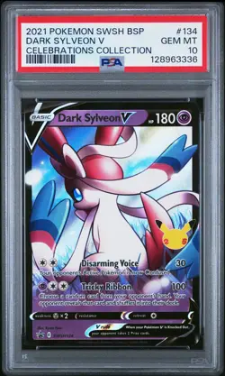 2021 POKEMON SWSH BLACK STAR PROMO CELEBRATIONS COLL #134 DARK SYLVEON V PSA 10 - Image 1