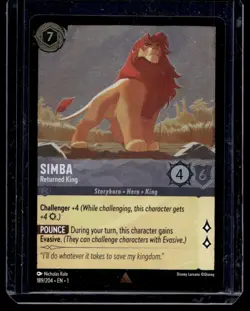 Disney Lorcana The First Chapter Simba Returned King Foil 189/204 - Image 1