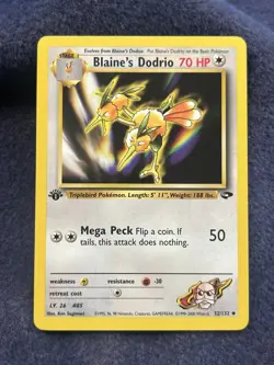 2000 Pokemon Gym Challenge 1st Edition Blaine's Dodrio #32/132 - Image 1