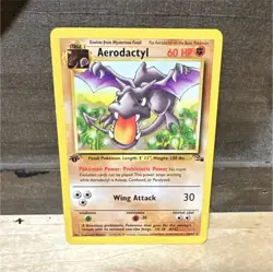 Pokemon Aerodactyl Fossil 16/62 1st Edition Regular Rare 60 HP English - Image 1