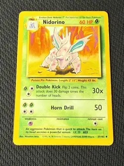 Nidorina 37/102 - Pokemon Base Set Unlimited (3) MP - Image 1