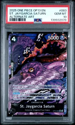 2025 One Piece OP13-Carrying On His Will ST Jaygarcia Saturn #083 Alt Art PSA 10 - Image 1