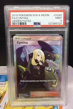 Cynthia SV82 PSA Mint 9 Hidden Fates Trainer Pokemon Card - Image 1