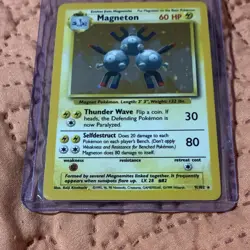 Pokemon Magneton Base Set Holo Rare Card 9/102 60HP WOTC 1999 English MINT/NM - Image 1