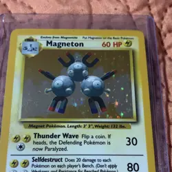 Pokemon Magneton Base Set Holo Rare Card 9/102 60HP WOTC 1999 English MINT/NM - Image 2