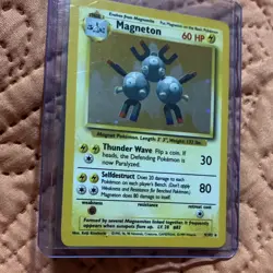 Pokemon Magneton Base Set Holo Rare Card 9/102 60HP WOTC 1999 English MINT/NM - Image 5