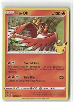 Pokemon Ho-Oh Holo Rare Celebrations 001/025 NM - Image 1