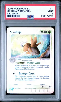 2003 POKEMON EX DRAGON #11 SHEDINJA-REVERSE FOIL PSA 9 - Image 1