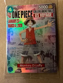 One Piece Monkey D. Luffy Promo Card College Basketball US Voyage P-055 - Image 1
