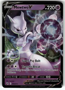 Mewtwo V 030/078 Pokemon GO NM Pokemon Card TCG - Image 1