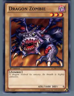 Yugioh Dragon Zombie LCJW-EN183 Monster Card Light Play 1st Edition - Image 1