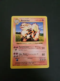LP/MP Arcanine 23/102 Base Set Shadowless - Pokemon Card TCG - Image 1