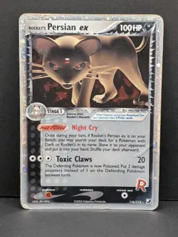Rocket's Persian ex 116/115 Unseen Forces Holo Rare Pokemon TCG Nintendo dmg - Image 1