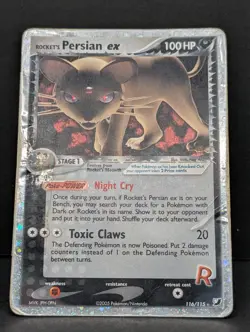 Rocket's Persian ex 116/115 Unseen Forces Holo Rare Pokemon TCG Nintendo dmg - Image 3