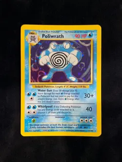 POKEMON TCG 1999 POLIWRATH 13/102 BASE SET HOLO RARE EN - LP/NM - Image 1