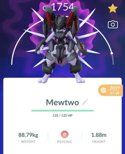 TWO * Pokemon Go PTC Acc, Guaranteed Lucky Armor Mewtwo - Image 1